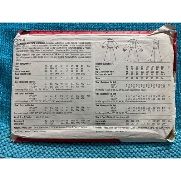 Simplicity 5242 Sewing pattern shirt dress swing skirt 1980s size 10 - Picture 3 of 5